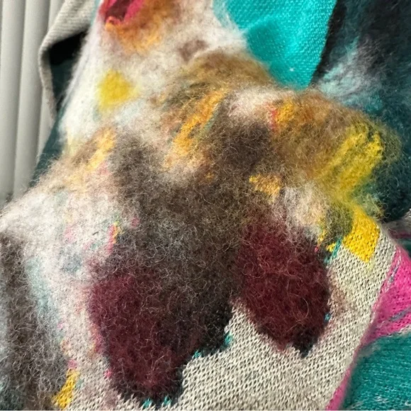 Anthropologie Womens XS Sweater Rooster Artwork Lauren C Walcott Wool Blend - Picture 7 of 16